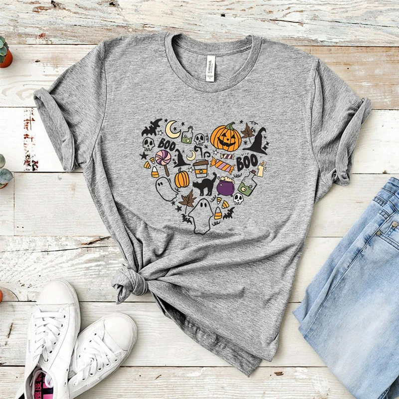 Halloween Boo Pumpkin Love T-Shirt uomo donna T Shirt vestiti Cosplay Streetwear Tee Shirt Plus Size top