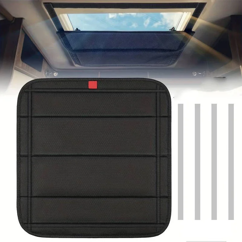 Foldable RV Skylight Sunshade Aluminum Film Reflective Shading Pad Cooling Roof 1Pcs Insulated Thermal Blocking Heat Protection