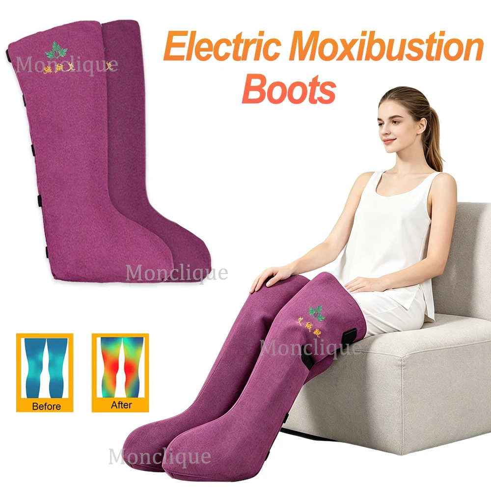 Level 9 Temperature Control Moxibustion Boots Electric Warm Boots Smart Timing Hot Press Legs Relaxed Promotes Blood Circulation