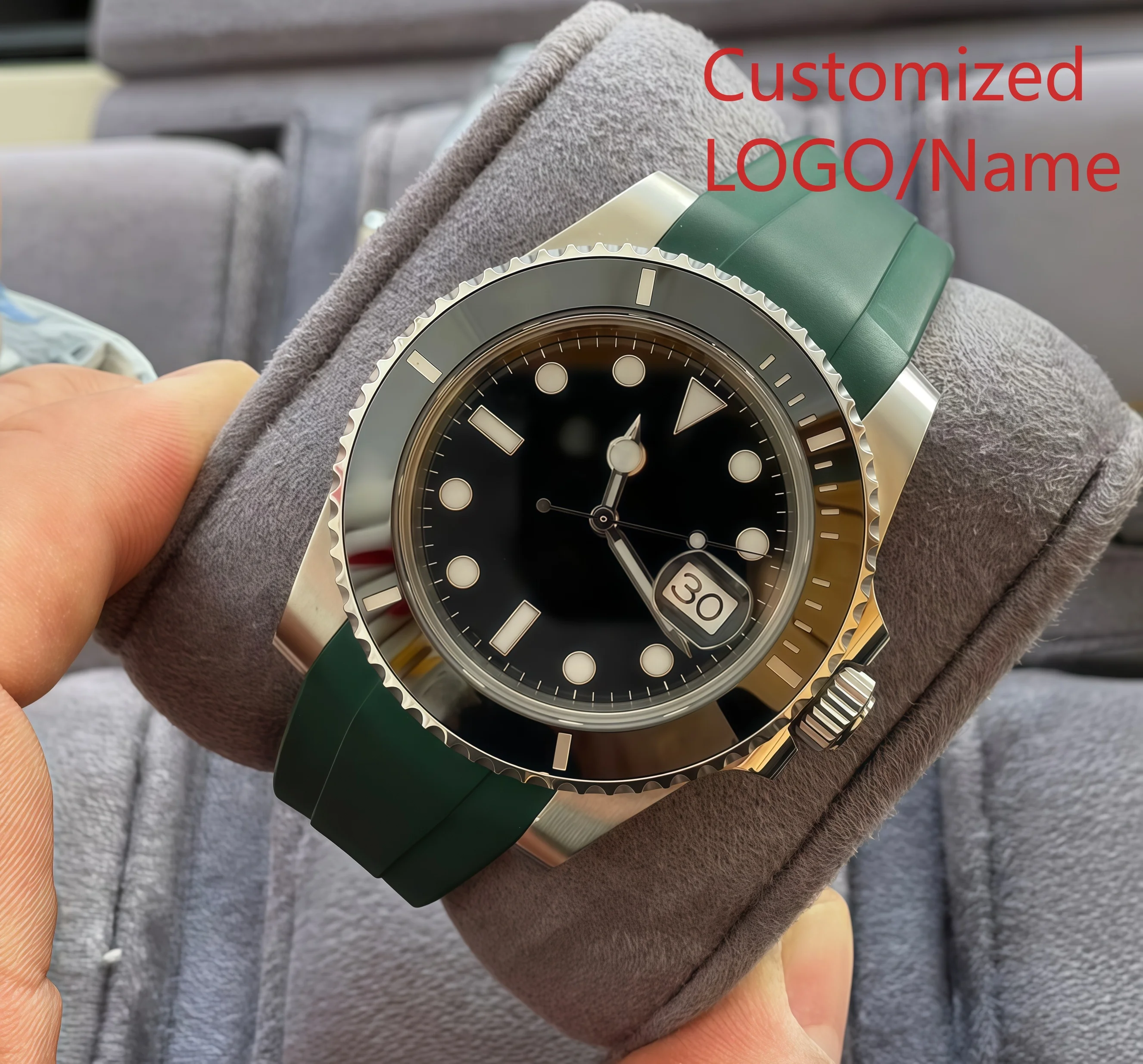 A1212 Store 44mm Men's Automatic Sports Watch, All-Black, Scratch-Resistant Stainless Steel Case Customized Watches