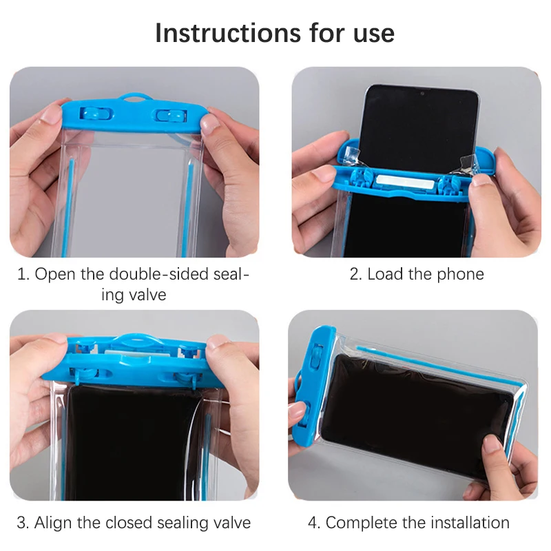 1pcs Mobile Phone Waterproof Bag Outdoor Beach Portable Touchscreen Swimming Rafting Rider Sealed PVC Cellphone Waterproof Case