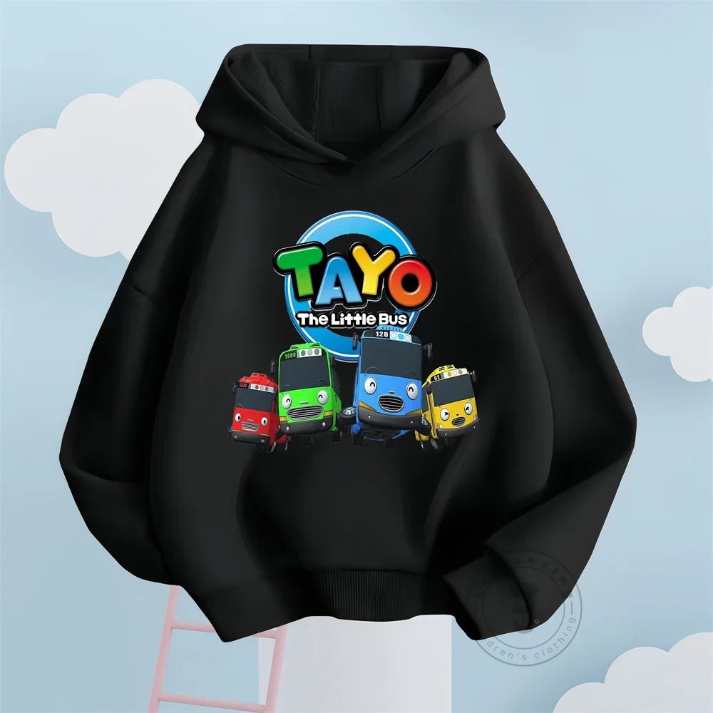 Fashion Kids Hoodies Cute Tayo And Little Friends Cartoon Graphic Printing Boys Girls Birthday Costume Children Sweatshirt Tops