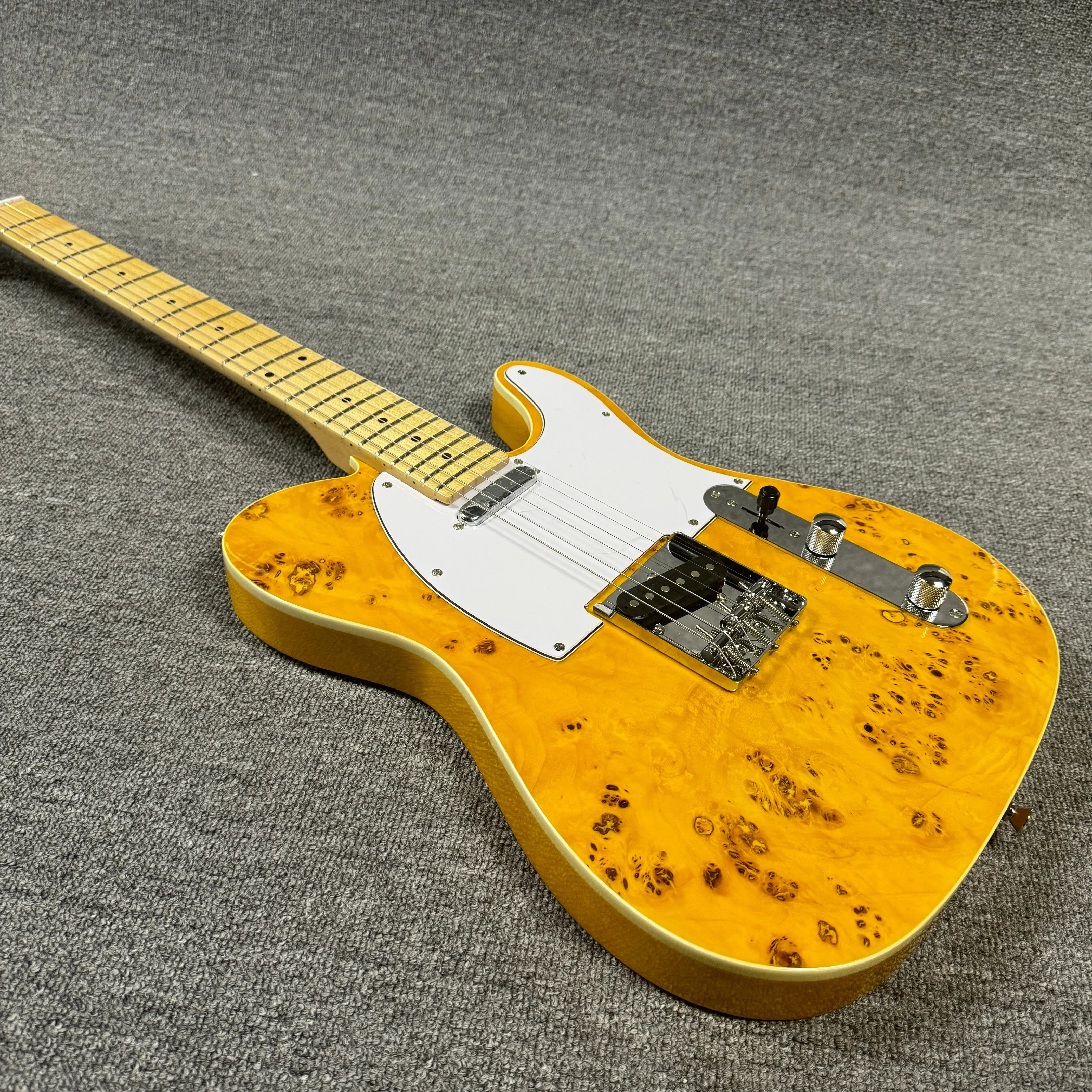 

Free Transportation Yellow Spots Tele Great Value High Quality Electric Guitar Maple Fingerboard Mahogany Body 22 Tone Position