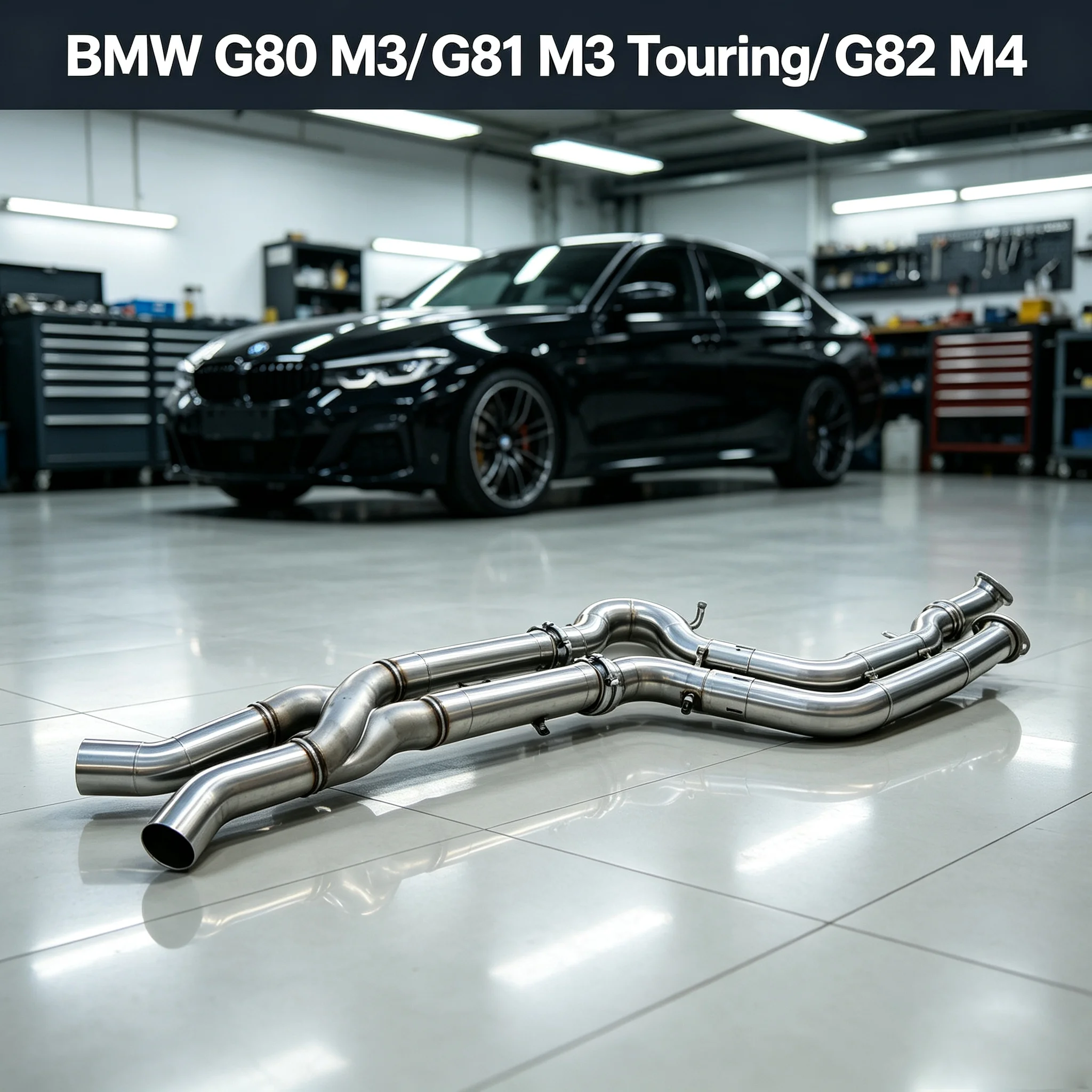 High Flow Equal Length Z‑Pipe Exhaust Mid Section Stainless Steel Racing Exhaust Pipe for BMW G80 M3 G82 M4