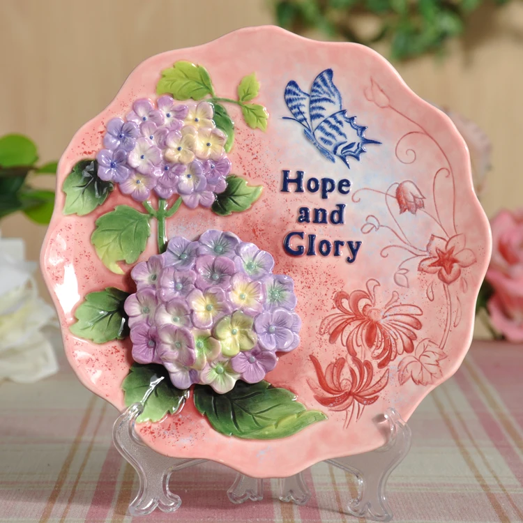 

Ceramic Dish Painted Ceramic Flower Fragrance Bird Language Porcelain Wall-Plate