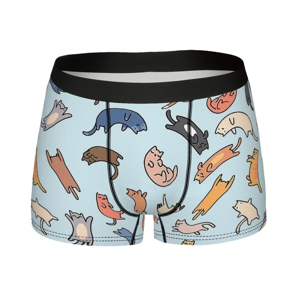 Cats Puzzle Man's Boxer Briefs Lovely little animals Breathable Funny Underpants Top Quality Print Shorts Birthday Gifts