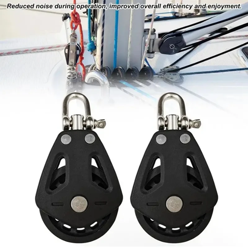 Marine Pulleys For Rope Pulley Block Rope Runner Silence Rotation Traction Wheel Pulley Block Rope Runner Heavy Duty