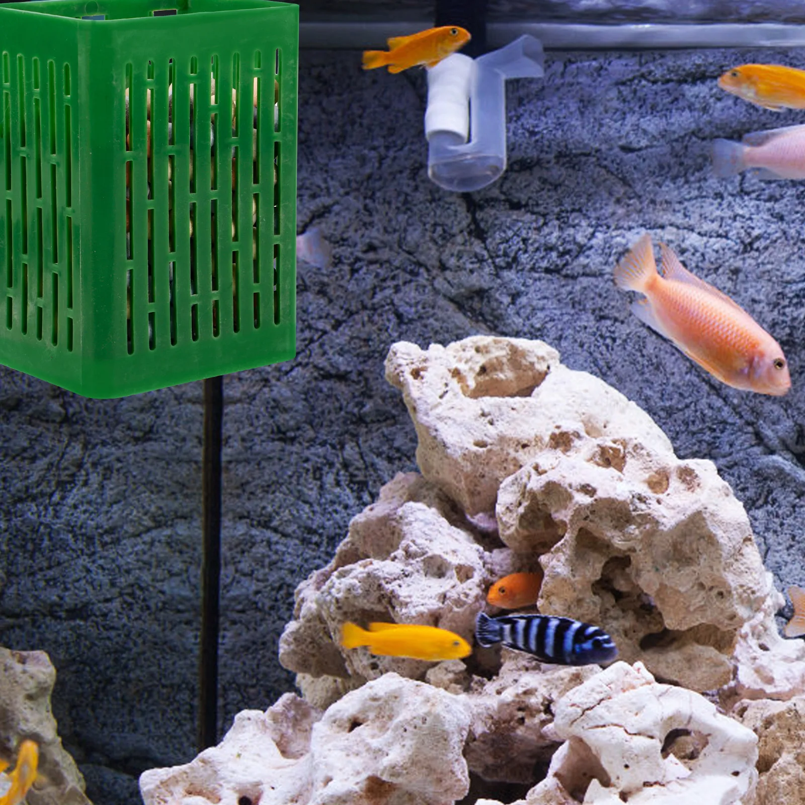 水槽吊り下げ植物バスケット水耕栽培ネットポットプラスチック製スロットメッシュデザイン屋内園芸水生植物栽培用