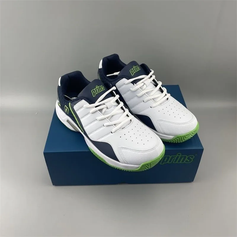 Zapatos de bádminton profesionales para hombre, zapatillas deportivas de interior, tenis de cuero blanco, cordones rápidos, calzado de gimnasio