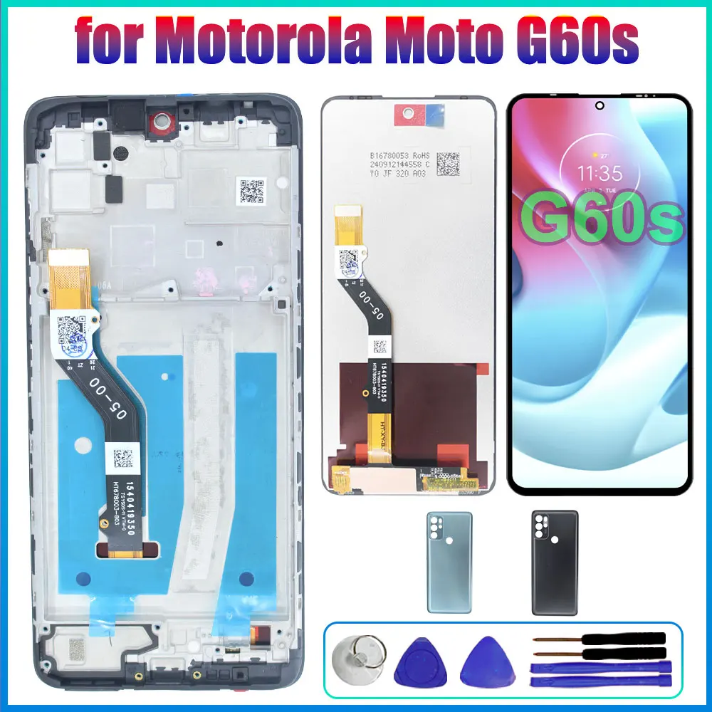

Протестированный ЖК-дисплей для Motorola Moto G60s XT2133, ЖК-дисплей, сменный преобразователь сенсорного экрана для Moto G60s XT2133-1, ЖК-дисплей с рамкой
