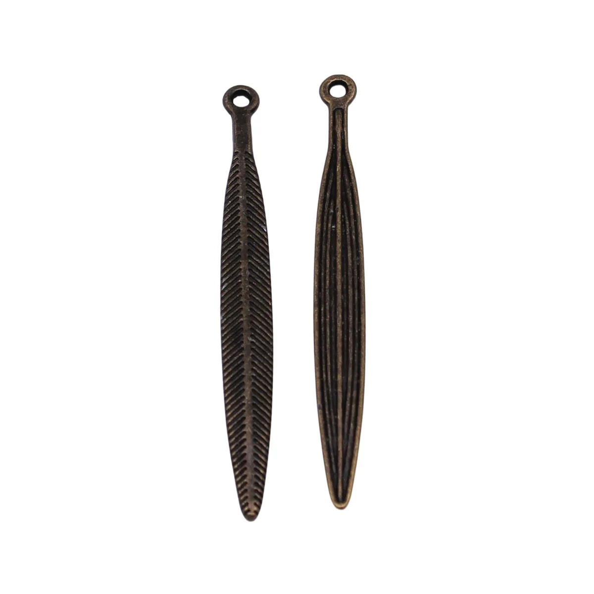 Boho Large Feather Pendant Charms Retro Carved Big Leaf Findings Handmade Hippie Jewelry Making Supplies Bulk
