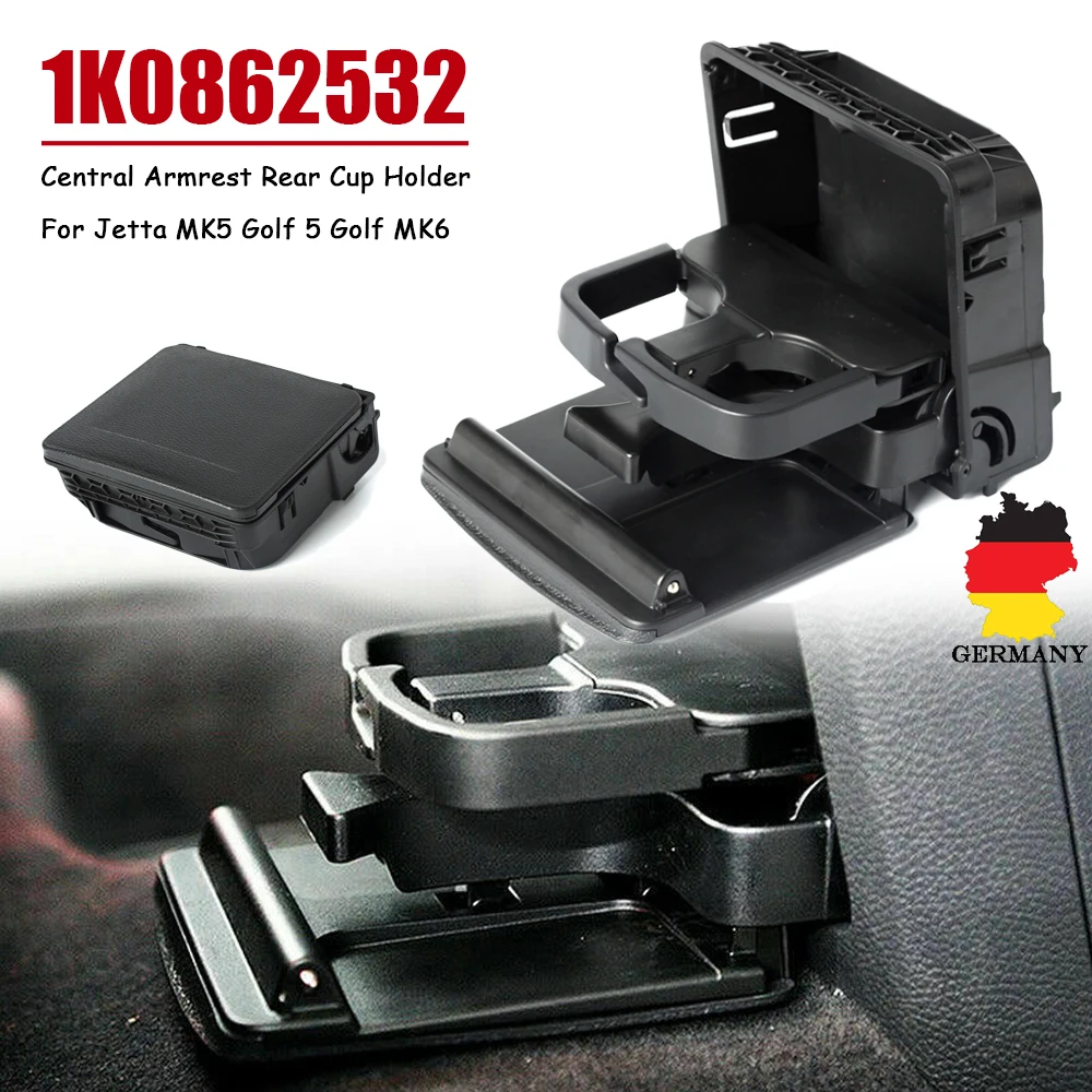 

PANGOLIN Rear Cup Holder Drink Beverage Cup Stand For VW Jetta MK5 Golf MK5 MK6 Black ABS Plastic 1K0 862 532 F Backseat