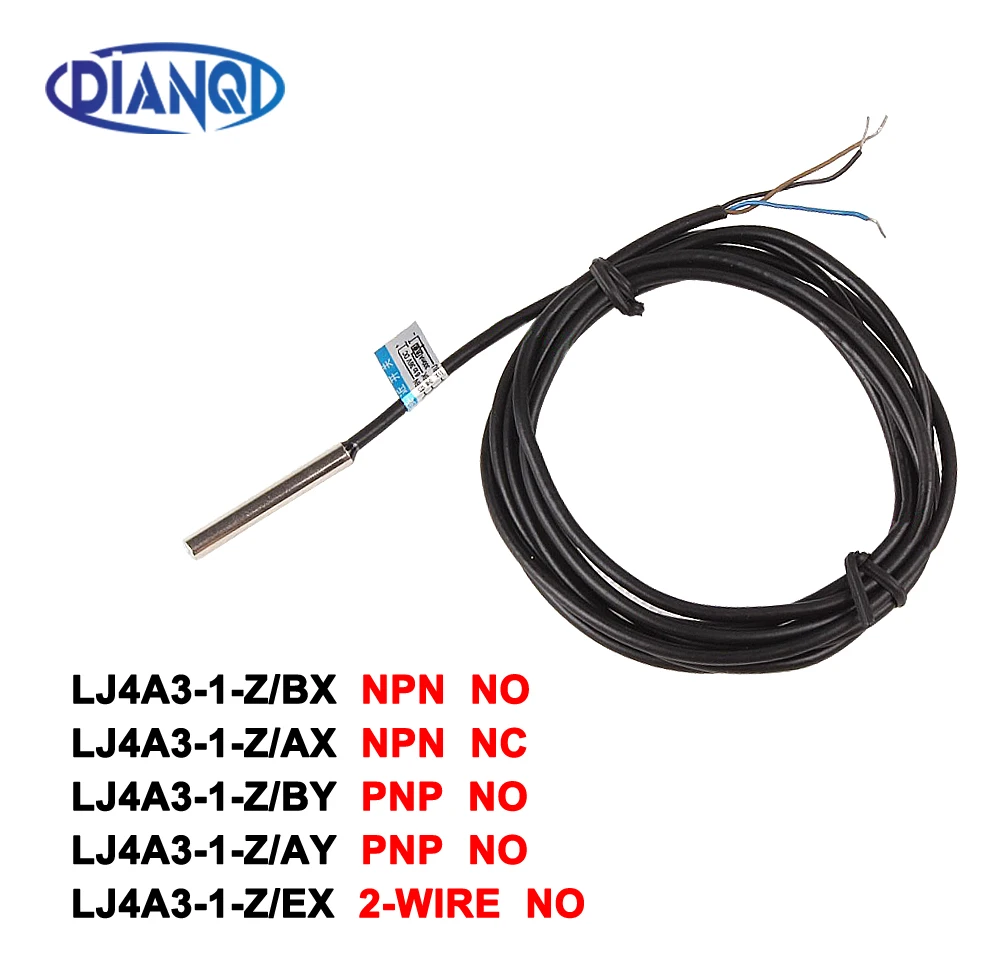 DIANQI Inductive Proximity Sensor,LJ4A3-1-Z/BX DC6-36V 3Wire NO NPN DC 200mA  Proximity Switch sensor switch