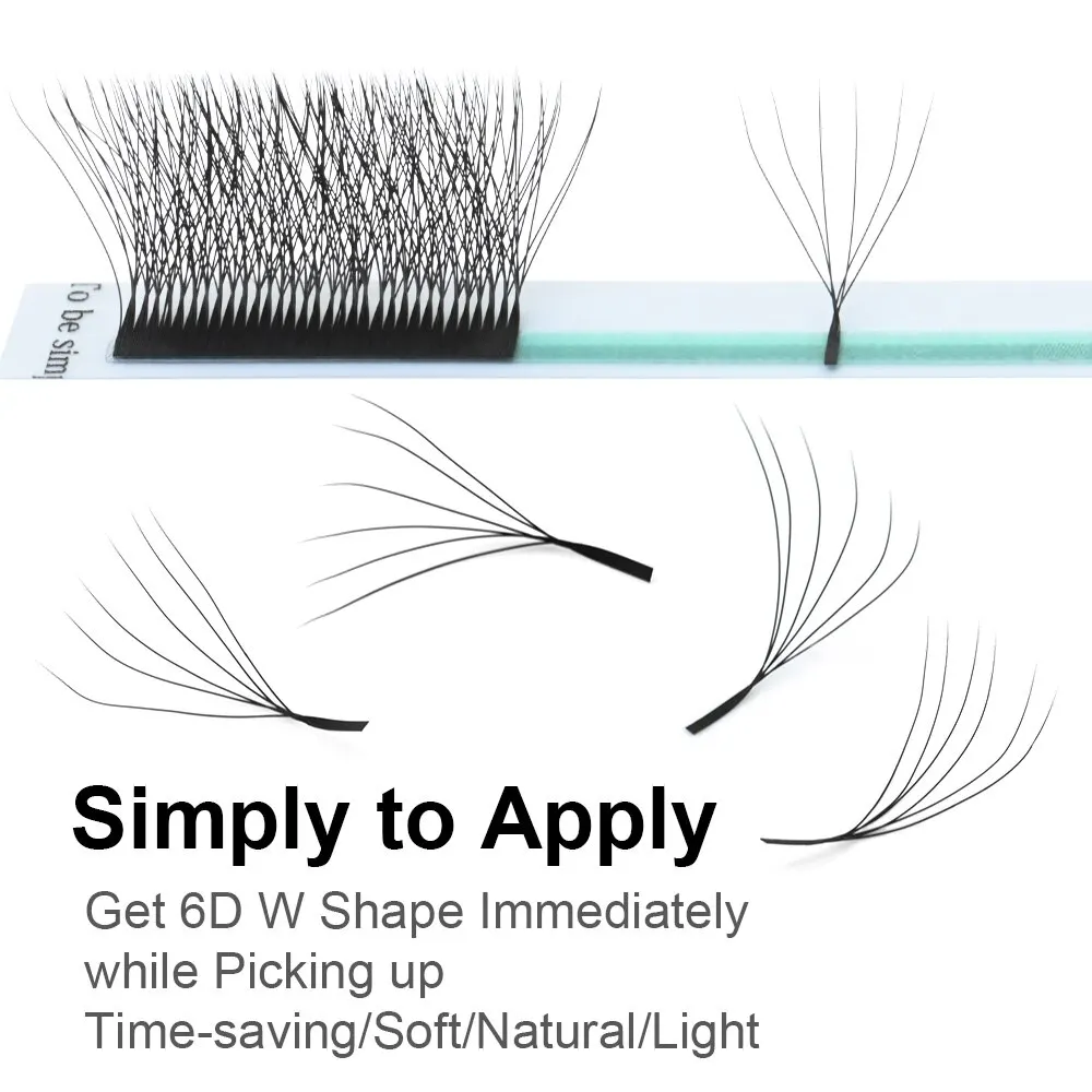 NAGARAKU 3D 4D 5D 6D W Shape Premade Fans Automatic Flowering Eyelash Extensions Natural Soft Light Full Dense