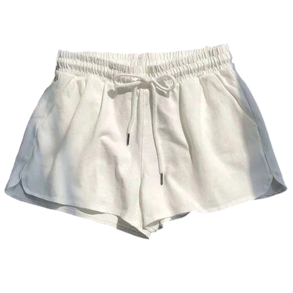 

Женские эластичные спортивные шорты с высокой талией, повседневные широкие брюки, домашняя одежда для сна, повседневная одежда для похудения, свободные, удобные и дышащие