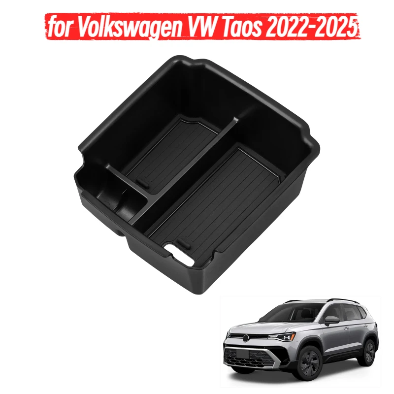 

for Volkswagen VW Taos 2022-2025 Auto Center Armrest Storage Box Anti-slip Mat Organizer Tray Car Interior Accessory VW 22-25
