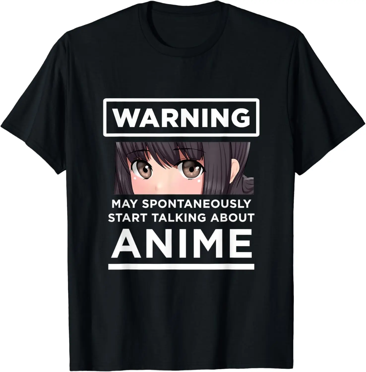 Warning May Spontaneously Start Talking About Anime T-Shirt 100% Cotton Streetwear High Quality