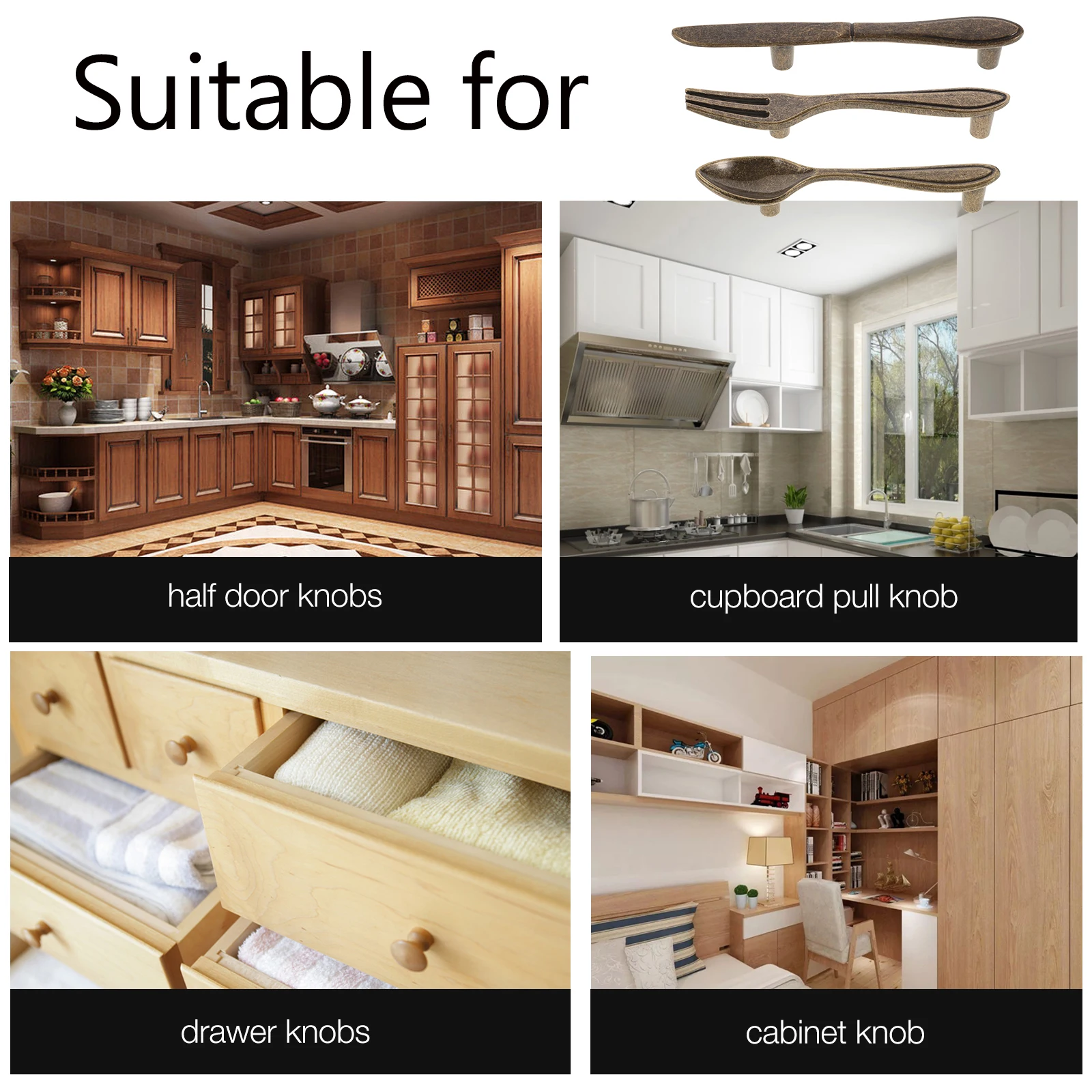 

Cutlery Forks and Spoons niture Pulls Cabinet Handle Hardware Bathroom Knobs Drawer Handles