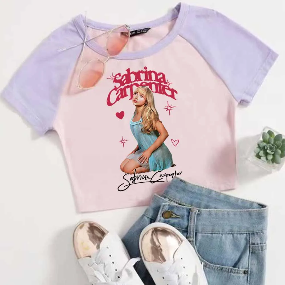 Sabrina Carpenter Short n' Sweet Tour 2025 Crop Tops เสื้อยืดผู้หญิงเสื้อแฟชั่นผู้หญิง