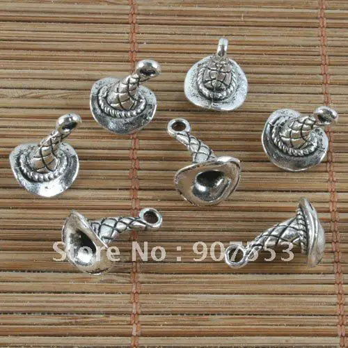

20pcs 14*10mm Tibetan Silver Witch Hat Design Pendant H0050 Charms for Jewelry Making