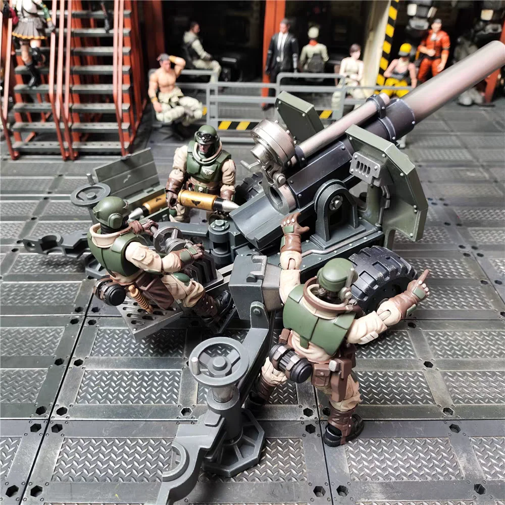 【Op voorraad】JOYTOY Warhammer 40K Astra Militarum Ordnance Team met Bombast Field Gun Malleus Rocket Launcher 1/18 Action Figure