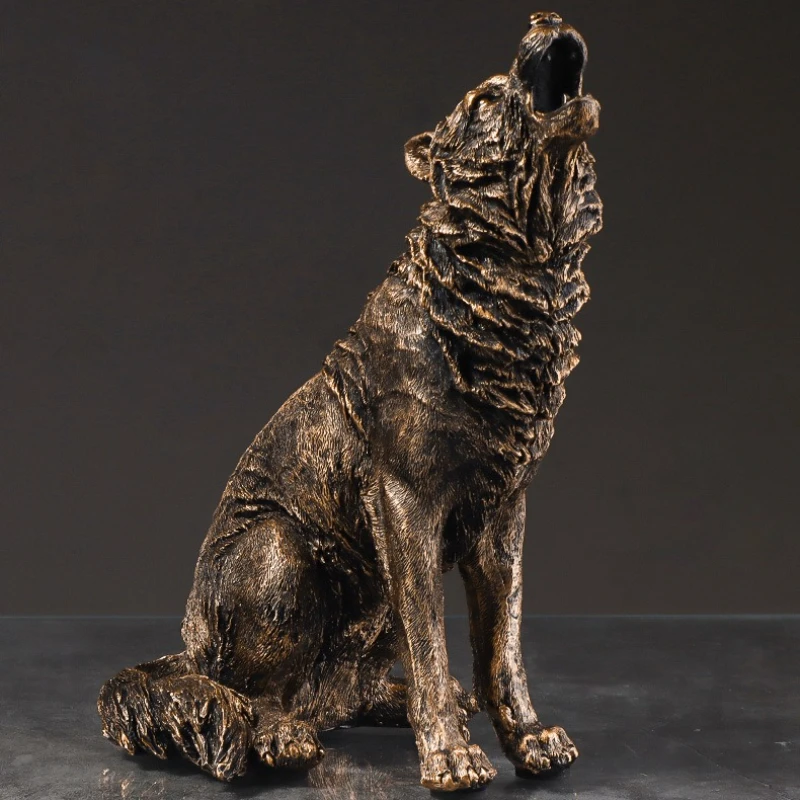 

Wolf Statue Decoration Home Decoration Living Room Entrance Study Wine Cabinet Office Desktop Statue Decoration Gift