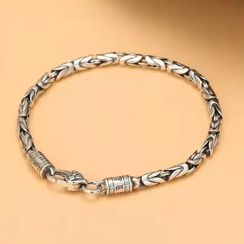 New Safe Braided Men Cuff Bracelet Retro Trendy Hip-hop Niche for Boyfriend Gift Jewelry Accessories