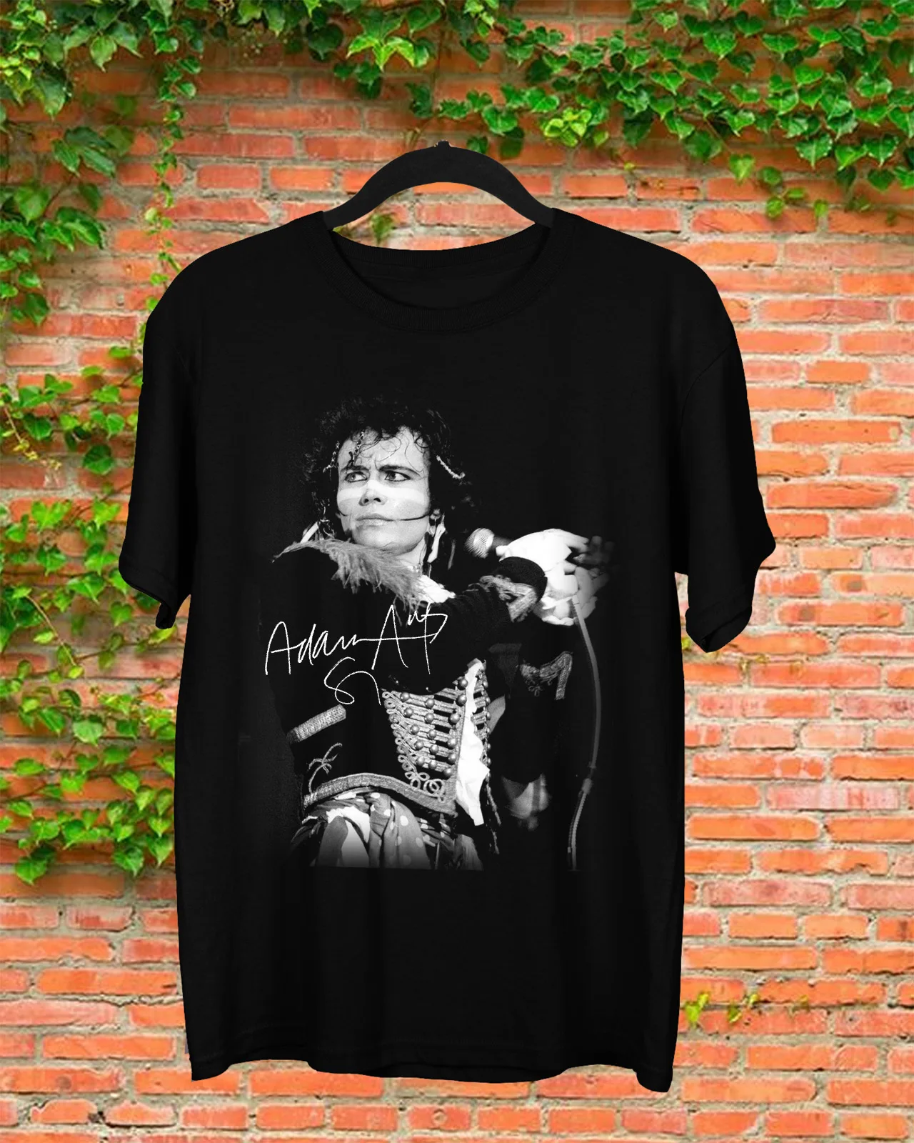 

Adam Ant On Stage Signature Men Black T Shirt All Size S to 5XL