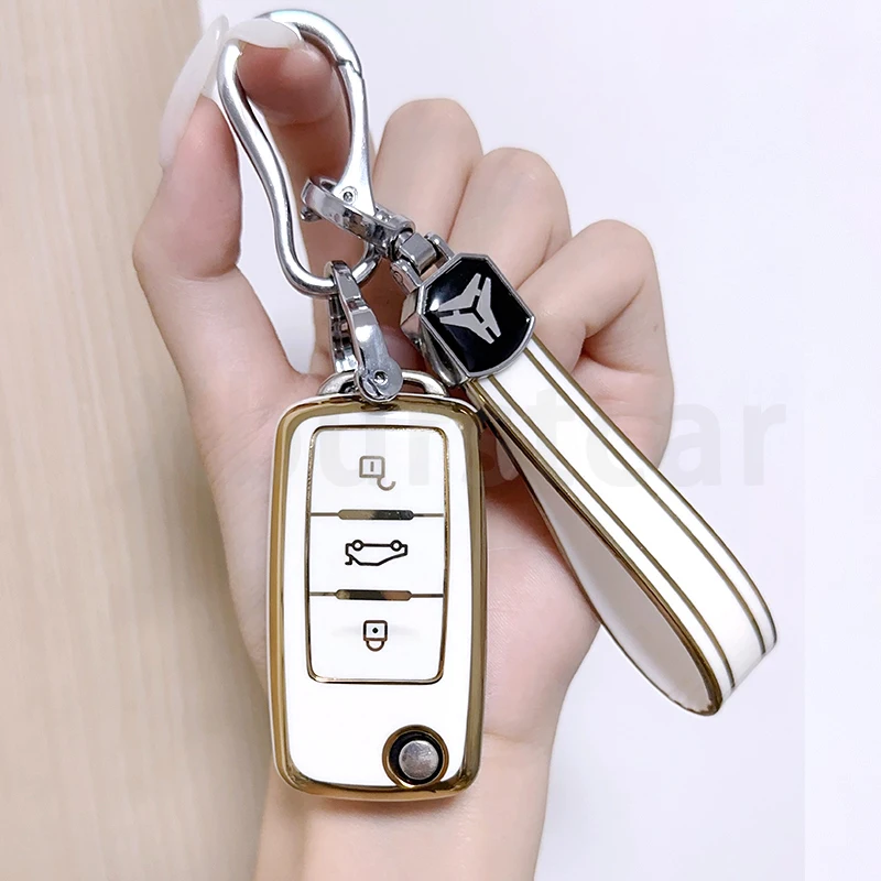 

3 Button Shell Fob For VW Volkswagen Amarok Polo Golf 4 5 6 MK4 Bora Jetta Altea Alhambra Passat B5 B6 B7 TPU Car Key Case Cover