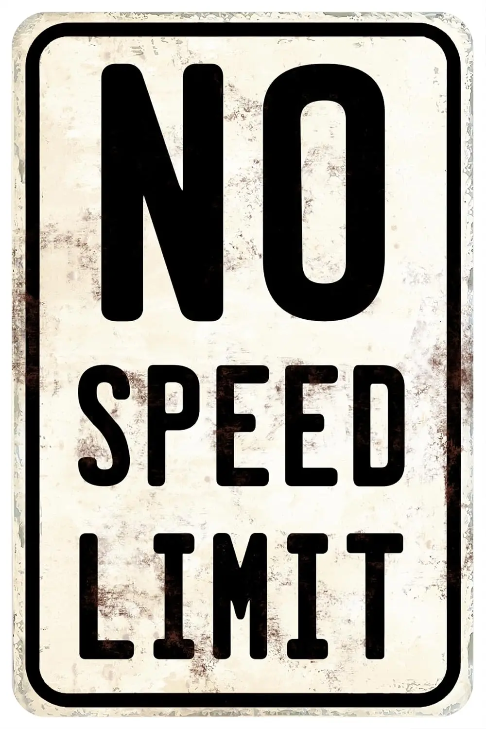 Car Room Wall Decor Vintage Metal Sign No Speed Limit Signs For Boys Room | Bedroom Garage Man Cave Art  --Tin Sign