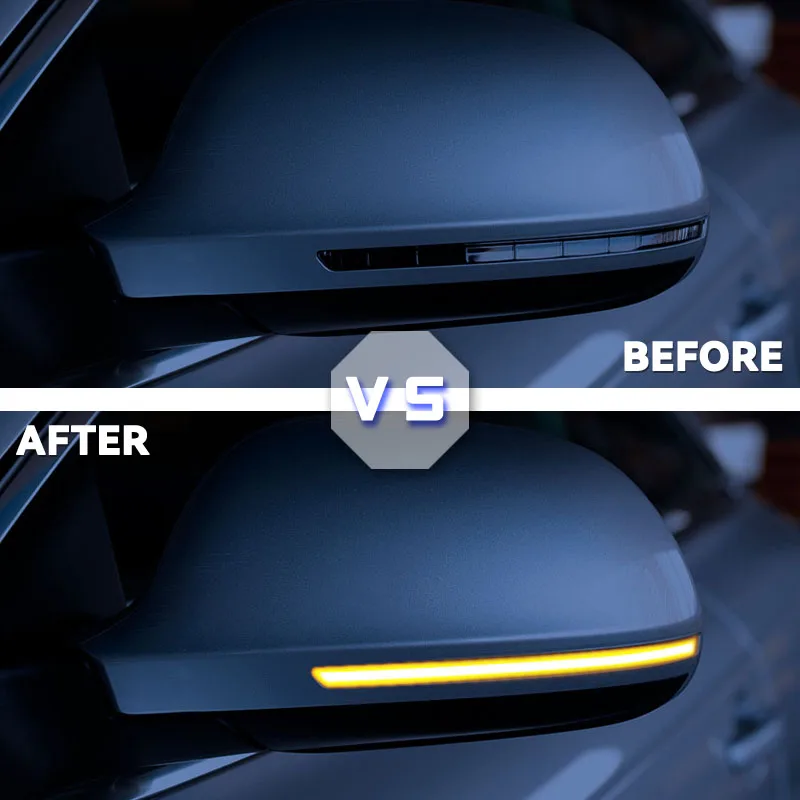 2PCS Dynamic Turn Signal LED Side Mirror Indicator Blinker Repeater Light For Audi A3 8P A4 A5 B8 Q3 A6 C6 S6 S5 RS5 RS4