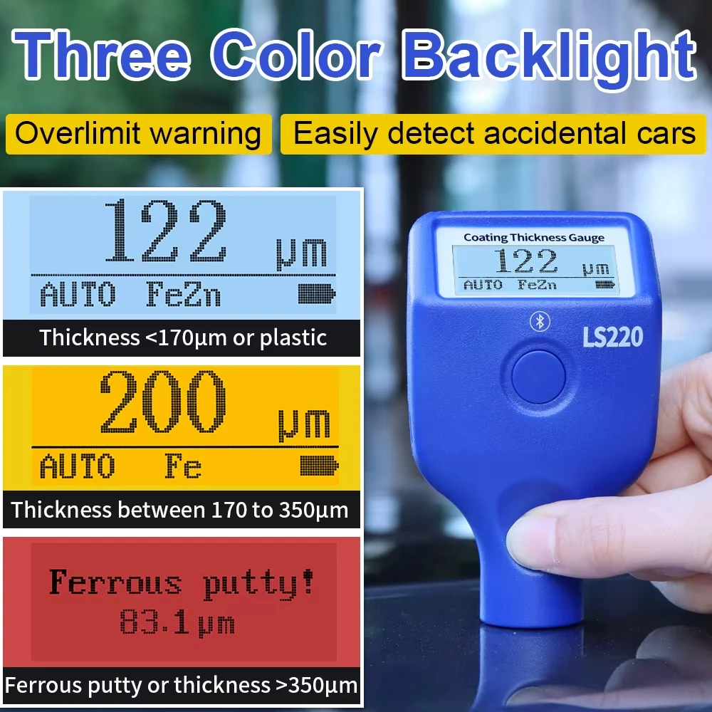 Fabriek Groothandel LS220 Digitale Autolak Inspectie Apparaat Laagdiktedetector Autotester Verfdiktemeter