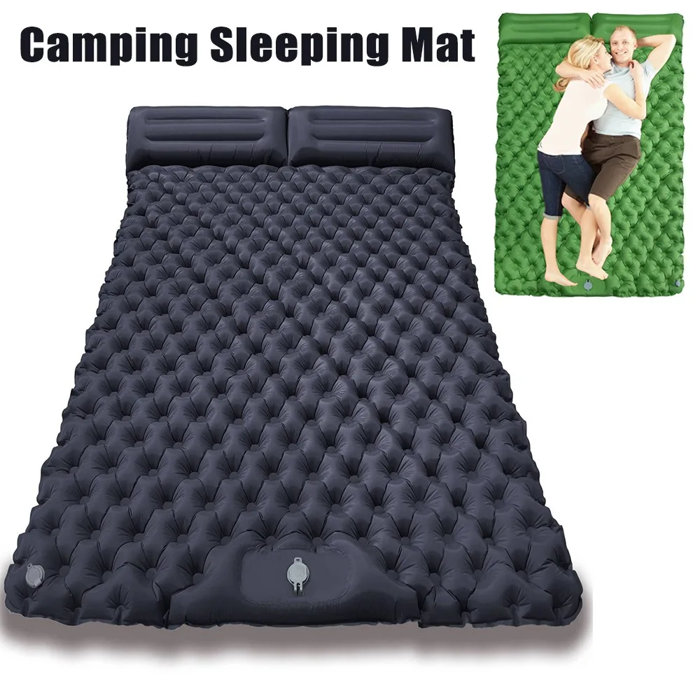 TPU Self Inflating Camping Air Mattress Foot Pump Sleeping Pad with Pillow Portable Durable Outdoor Tent Sleep Mat