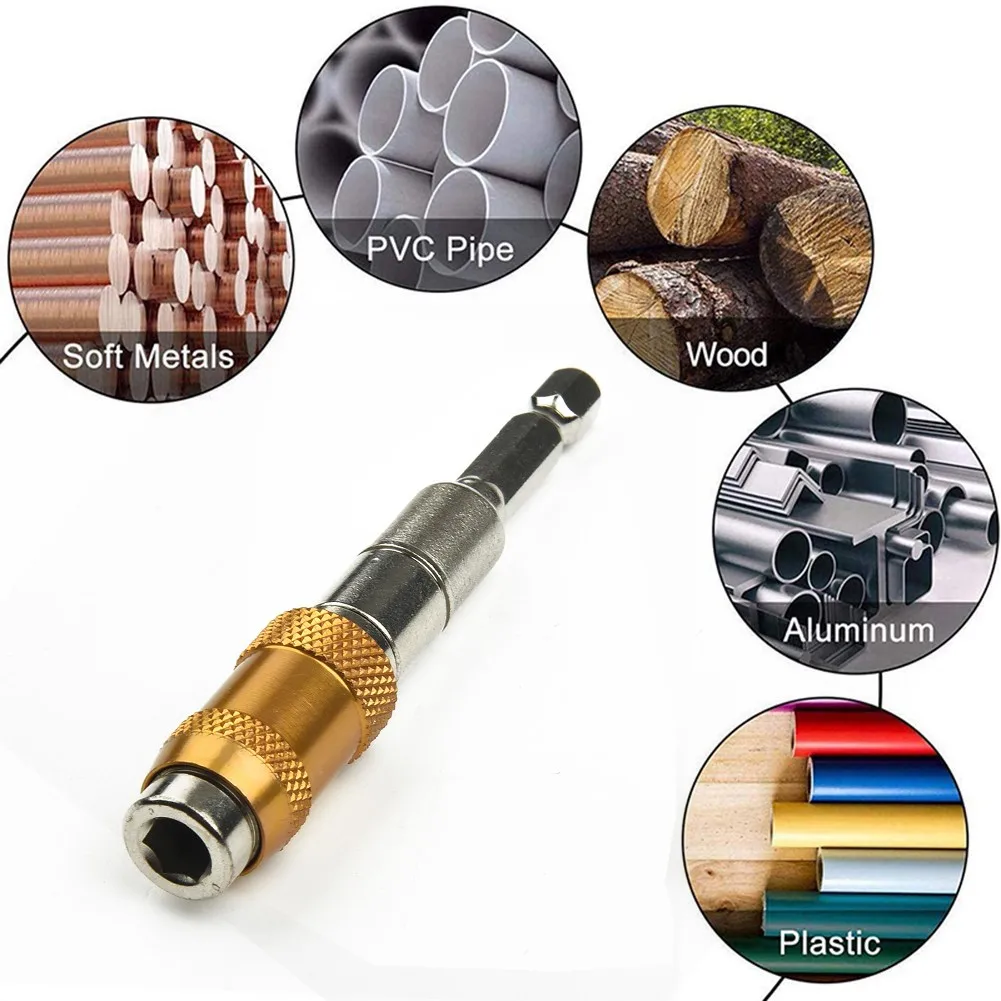14 Hex Shank Locking Magnetic Screw Drill Tip Holder with Pivoting Head for Use in Drivers Wrenches and Cordless Tools