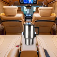 450ml Car Heating Cup Stainless Steel Electric In-car Travel Heating Cup 12V Heated Thermos Mug for Hot Water Tea Coffee Making