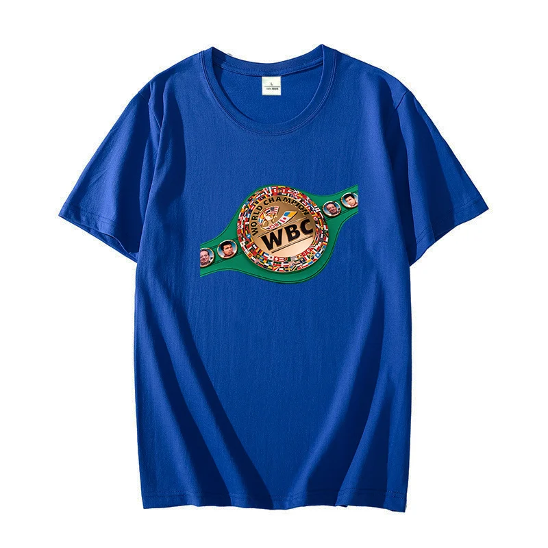 Cotton T-shirt Boxing Champions Of The World WBC Canelo Alvarez Champions graphic t shirts Summer Oversized t-shirt Men clothing