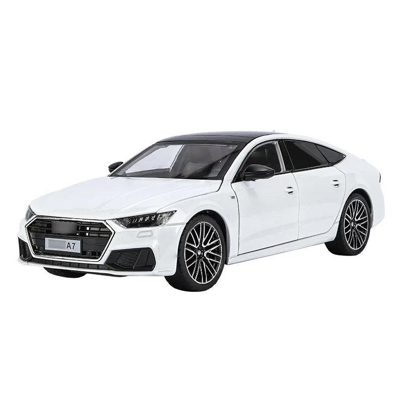 

1:24 Audi A7 Toy Car Model Diecast Alloy Vehicle Miniature Pull Back Sound & Light Doors Openable Collection Gift For Boy Kid