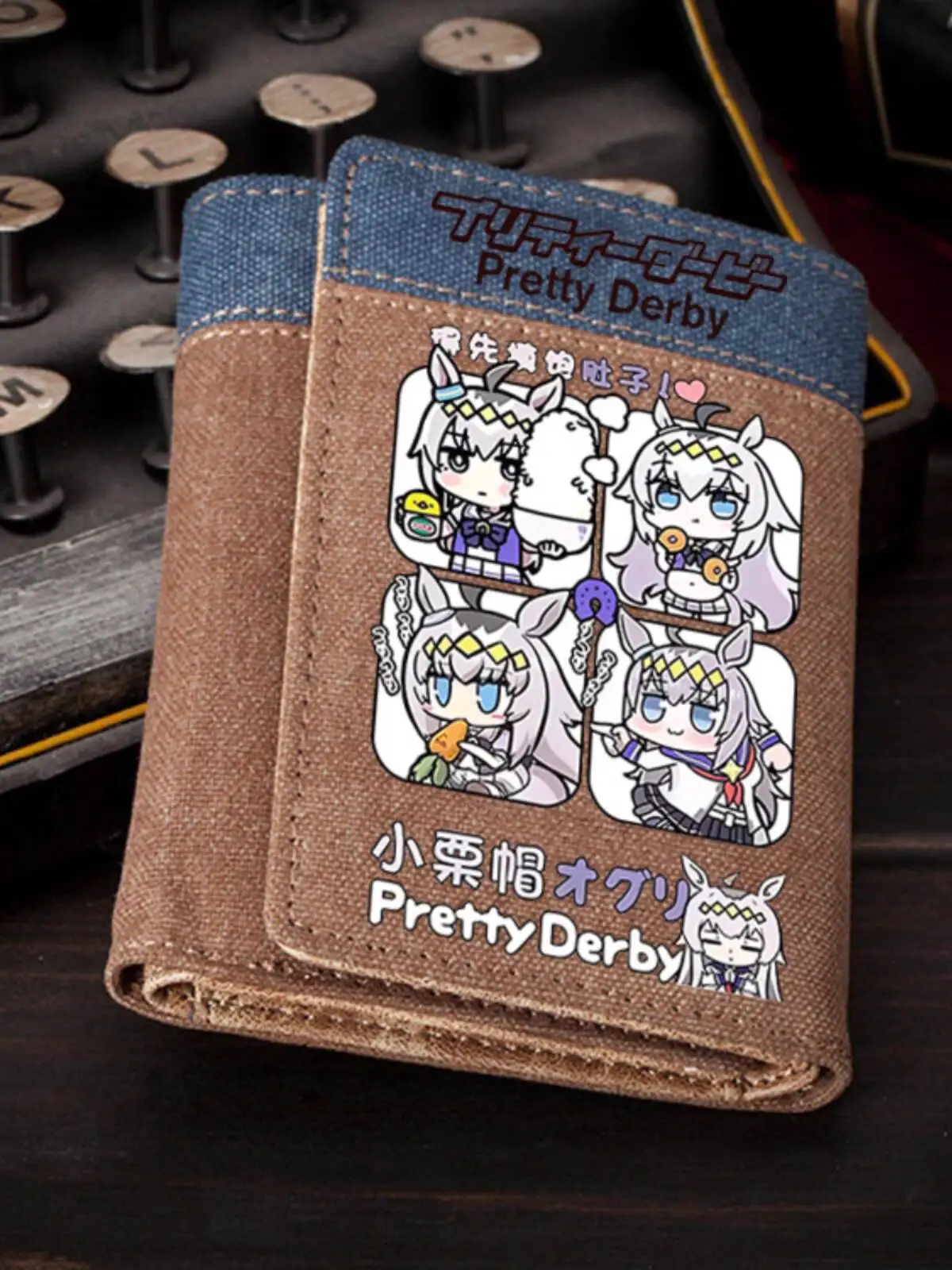Pretty Derby Anime Merchandise Little Chestnut Hat Wallet 2-In-1 Card Holder For Students Ani