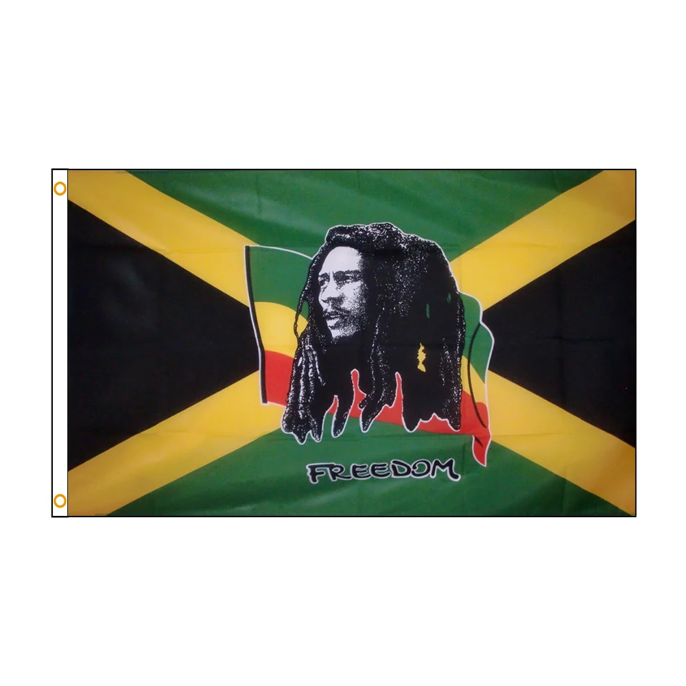 Jemony 90x150cm Jamaica JAM .jm Bob Marley Freedom Flag