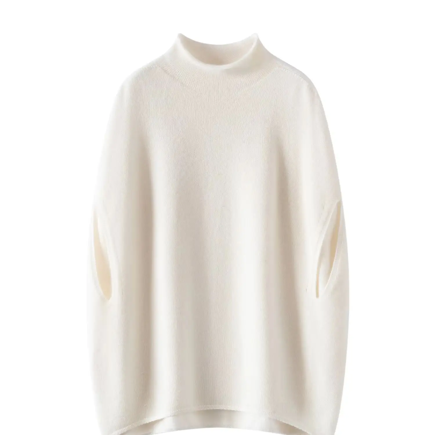 Bat Sleeve Mountain Cashmere Women's Semi-high Neck Sleeveless Loose Lazy Knitted Top