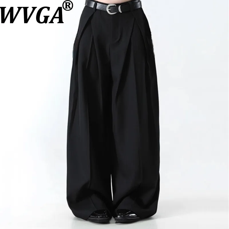 WVGA New Men's Spring Autumn Trendy Loose Fitting Stylish Straight Trousers Niche Chic Casual Slightly Wide-Leg Pants Ins W19147