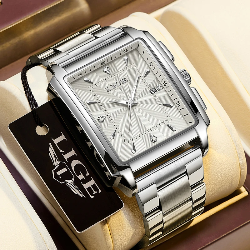 LIGE-Reloj analógico de acero i