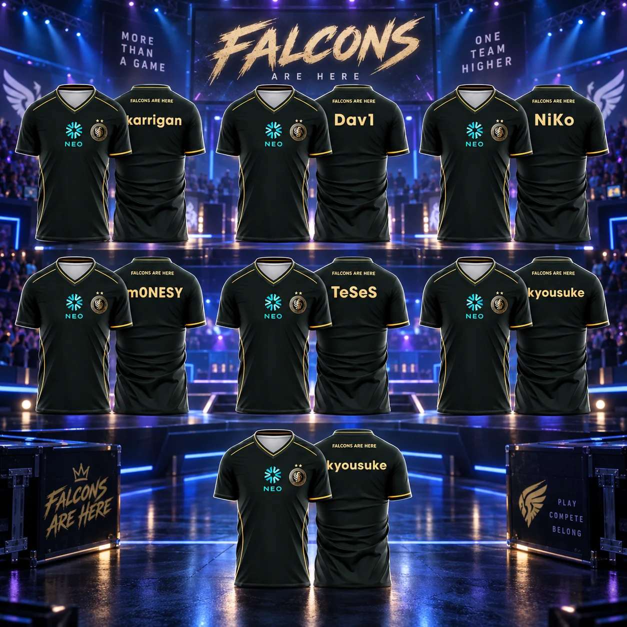 Esports Gaming Jersey Design - Team Falcons 2026 Antrenman Forması, CS2