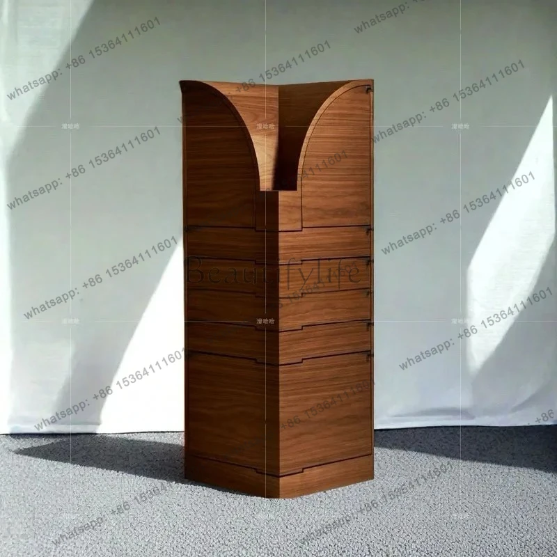 walnut high cabinet high-end household wall rotatable vertical locker