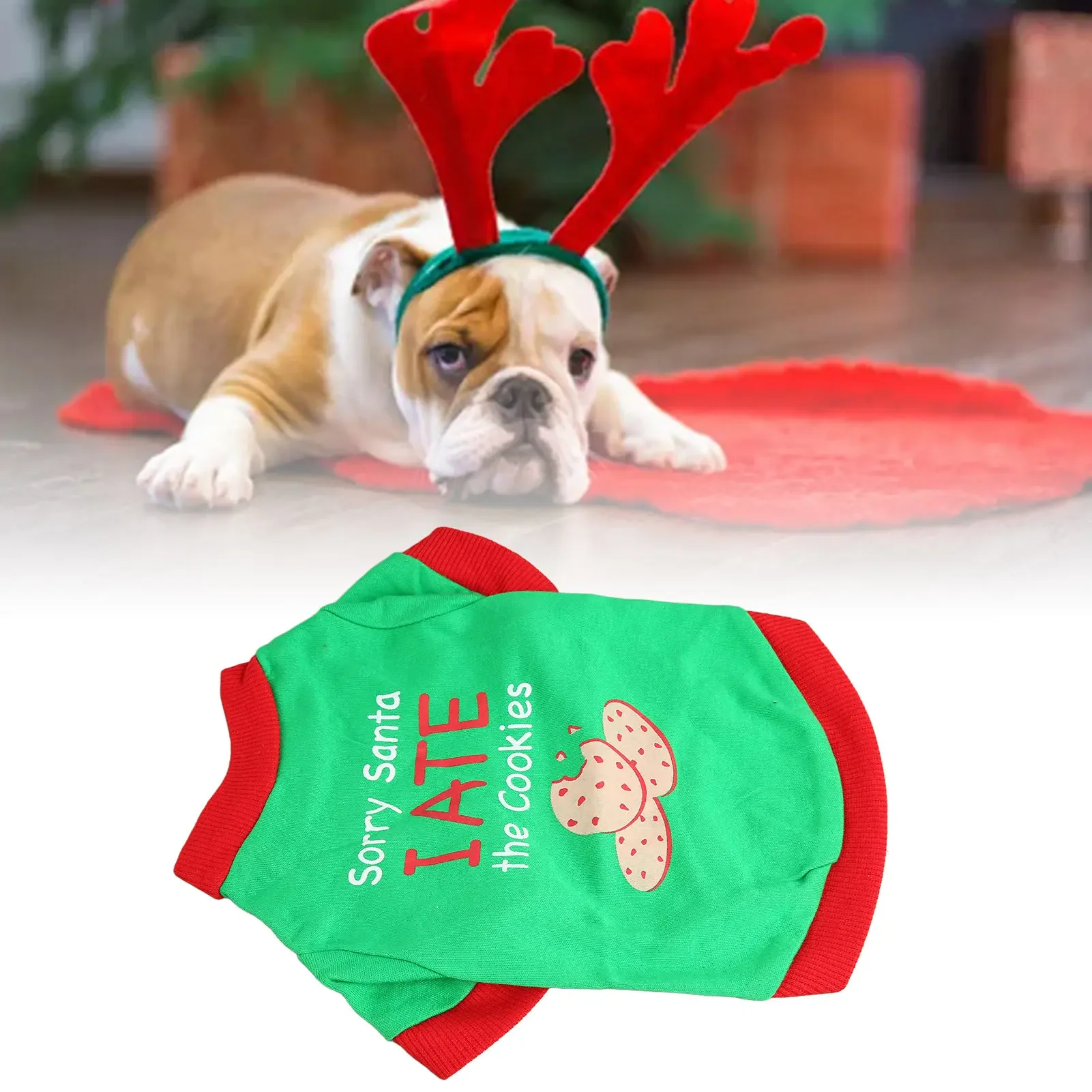 Pet Christmas Shirt 2 Legged Wearable Splicing Design Cute Dog Clothes For Puppy Party Daily Holiday