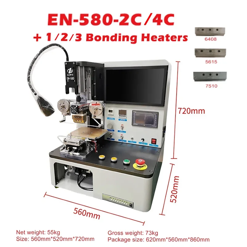 Desktop Type Constant Heating Mobile Phone TAB COG COF COP ACF LCD Repair Green Flex Cable Bonding Machine for EN-580-2C 4C Two