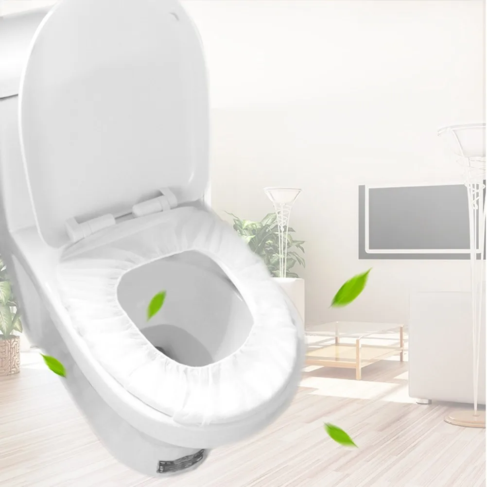 

10 шт. водонепроницаемых одноразовых накладок на унитаз из нетканого материала, большие, с клейкой основой, для приучения к горшку, путешествий, портативные, для общественных мест