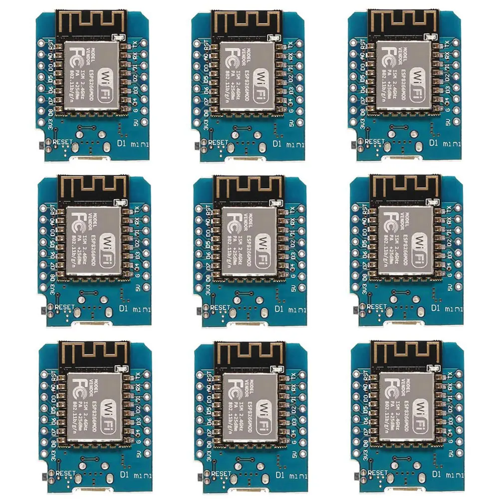 

9pcs ESP8266 ESP-12F NodeMcu Mini D1 Module WeMos Lua WiFi Internet Development Board for Arduino Compatible with WeMos D1 Mini