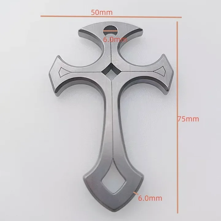 1PC NEW Outdoor EDC TC4 Titanium Alloy Tactical Multifunctional Cross Necklace Car Window Breaking Pendant Tool