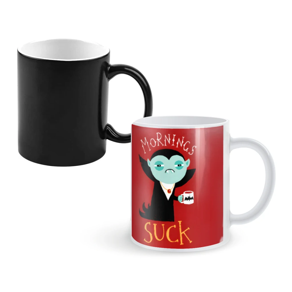 

Mornings SuckCoffee Mugs And Mug Creative Color Change Tea Cup Ceramic Milk Cups Novelty Gifts